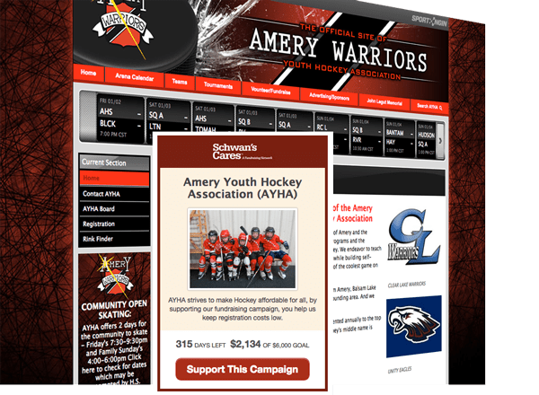 Amery Youth Hockey Website