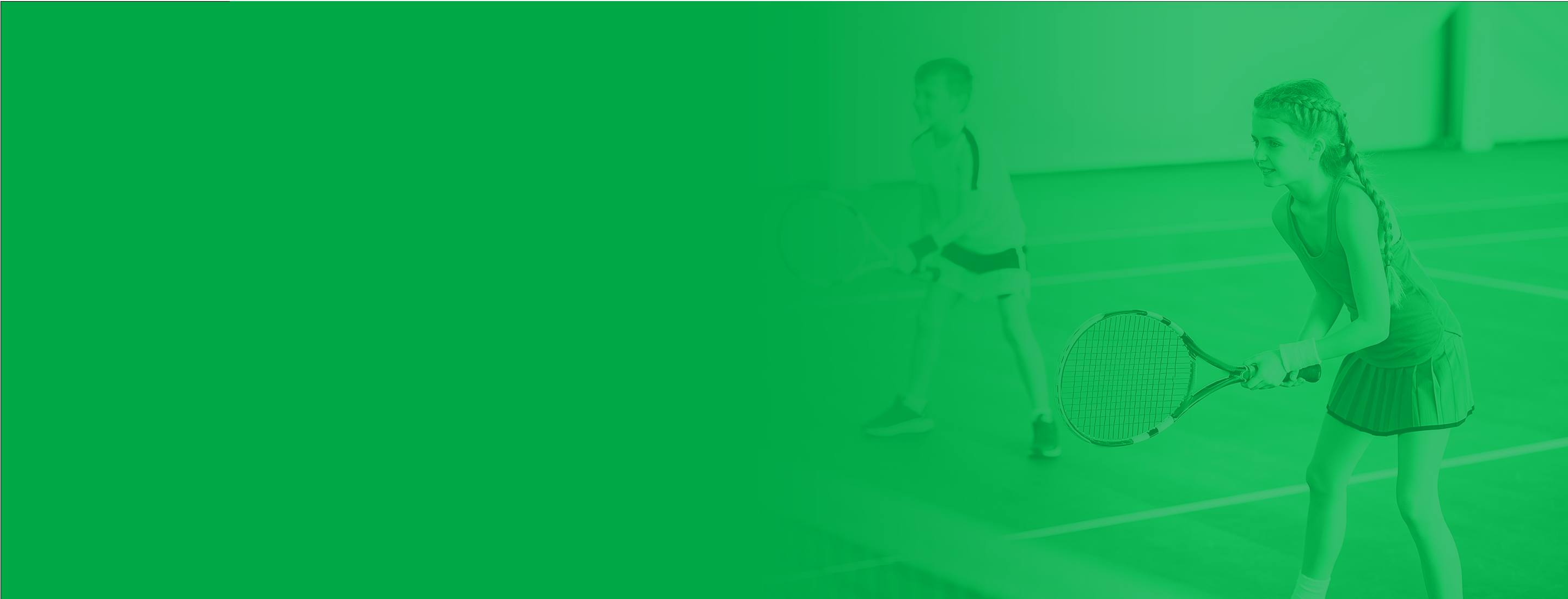 Green background tennis players